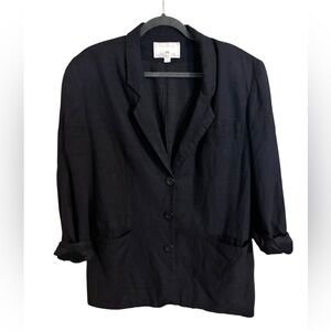 Vintage Express 90s Three Button Linen Blend Blazer Medium